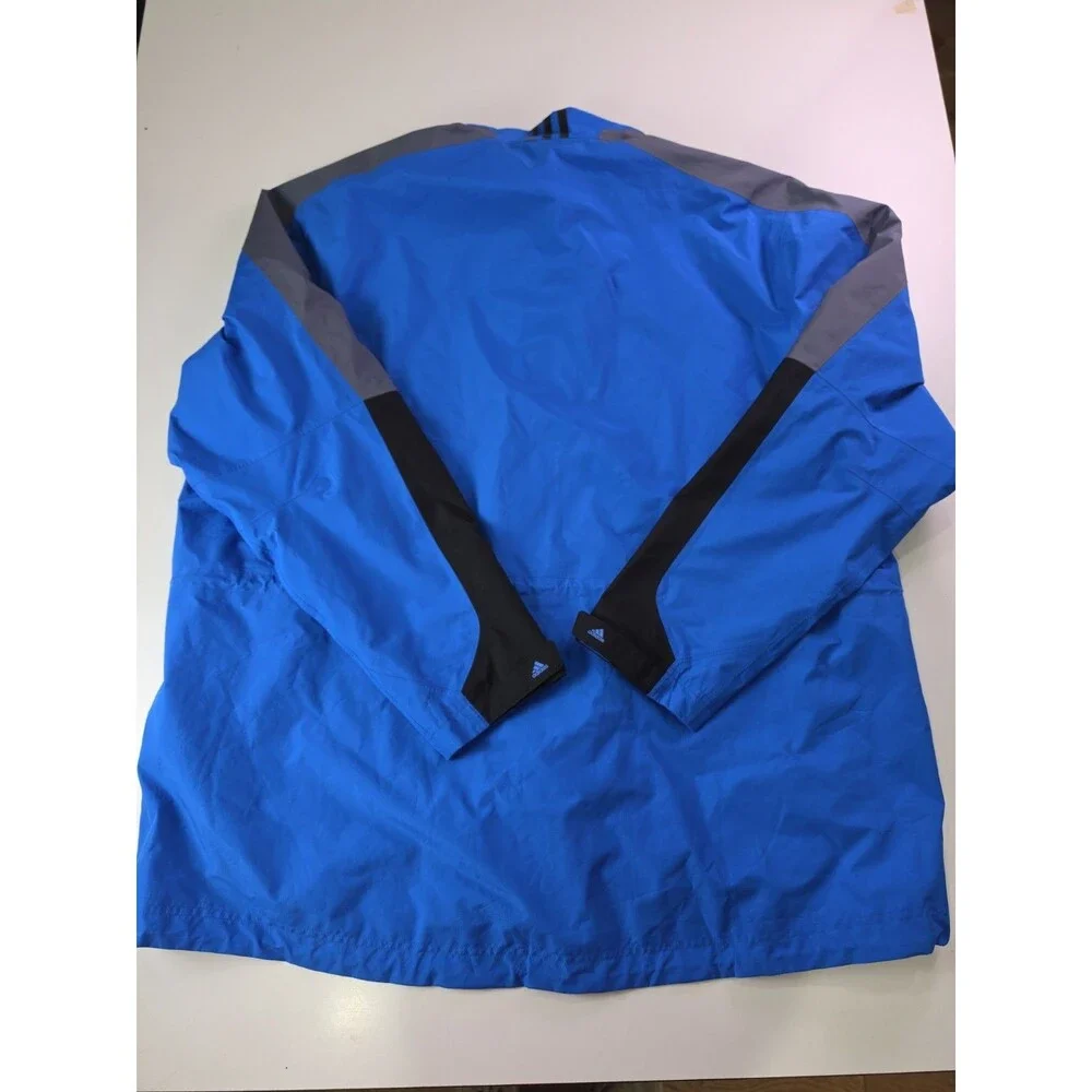 Adidas Goretex Rain Jacket Full Zip Windproof Waterproof 2XL Blue Layered